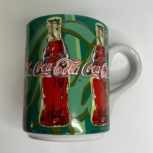 Vintage 1998 Coca-Cola Green Psychedelic Graffiti Mug by Gibson 16oz Ceramic